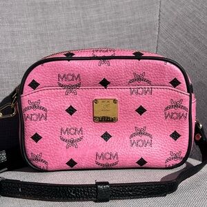 MCM Visetos Pink Crossbody Bag